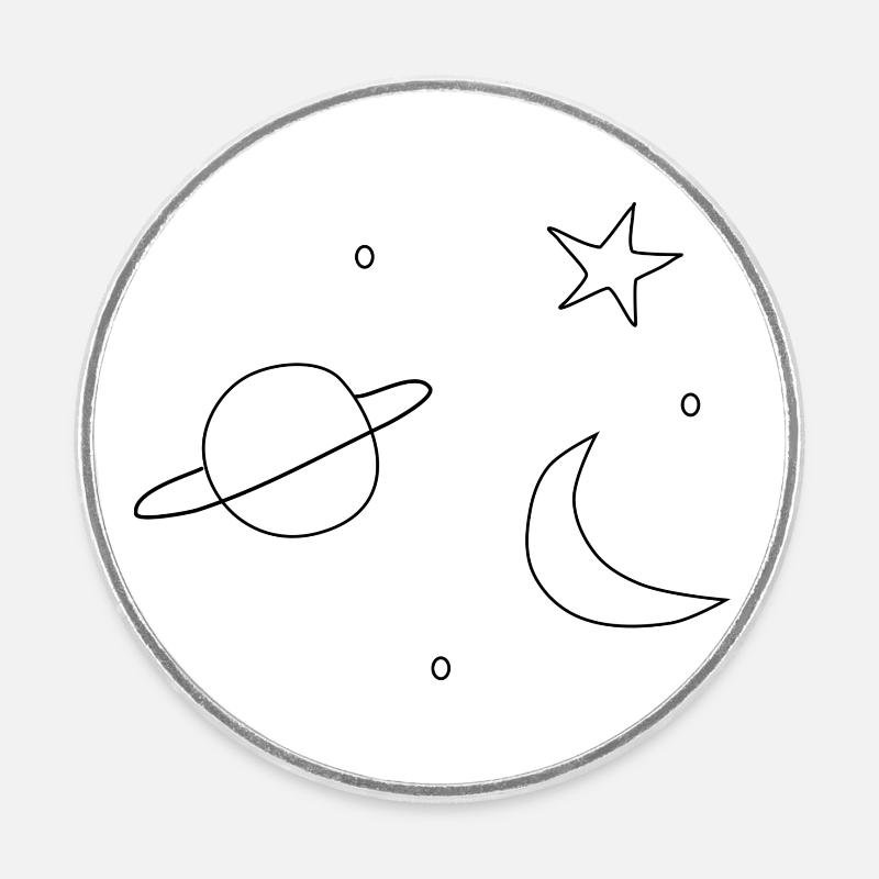 Universe. - Round  fridge magnet - white