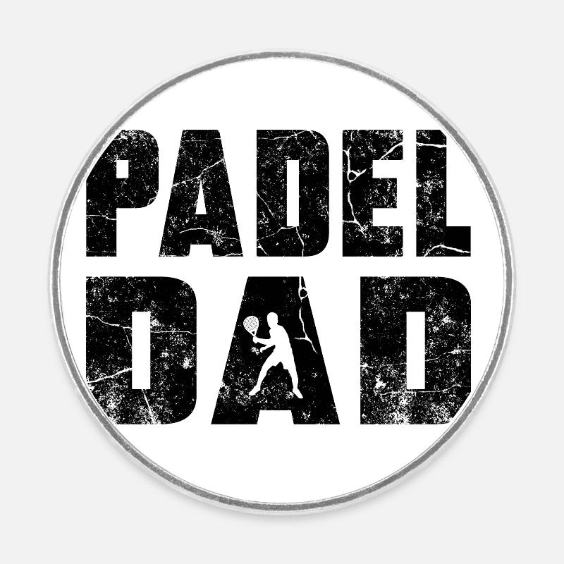 Padel Dad - Round  fridge magnet - white