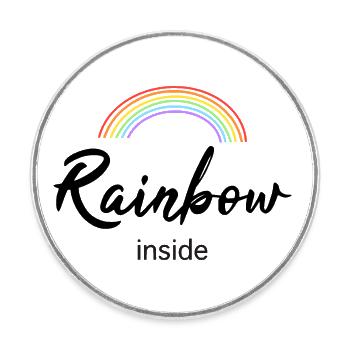 Rainbow inside - Runder Kühlschrankmagnet - Weiß - Vorne