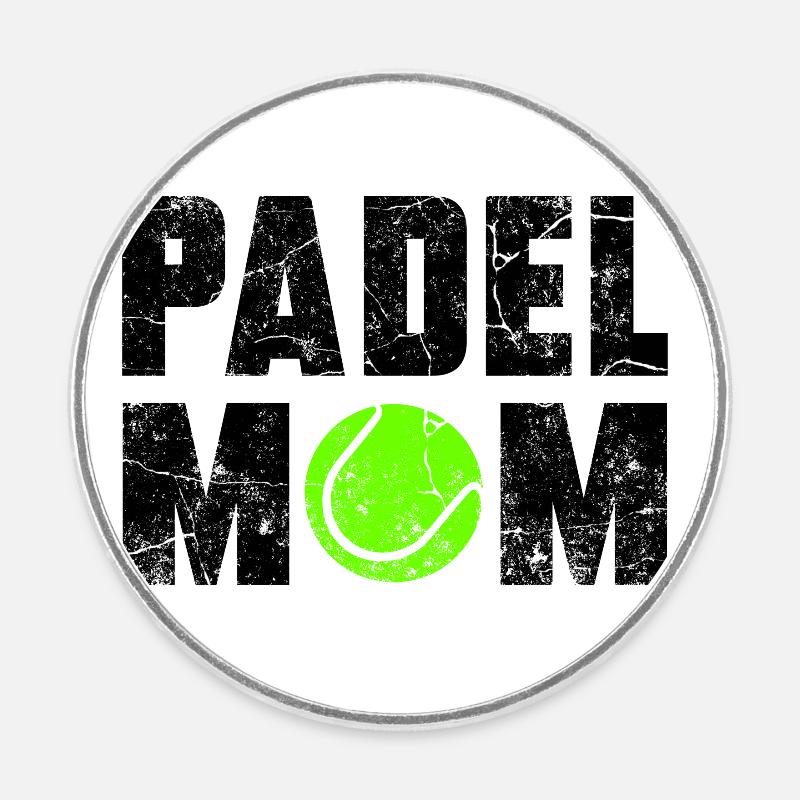 Padel Mom grunge - Round  fridge magnet - white