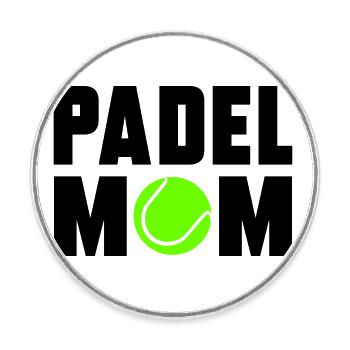 Padel Mom - Magnet rond - blanc - Devant