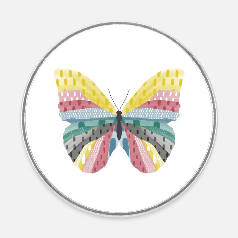 Farfallala N°1 - Round  fridge magnet - white