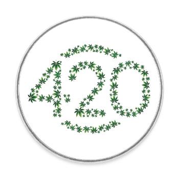 420 in Bloom - Round  fridge magnet - white - Front