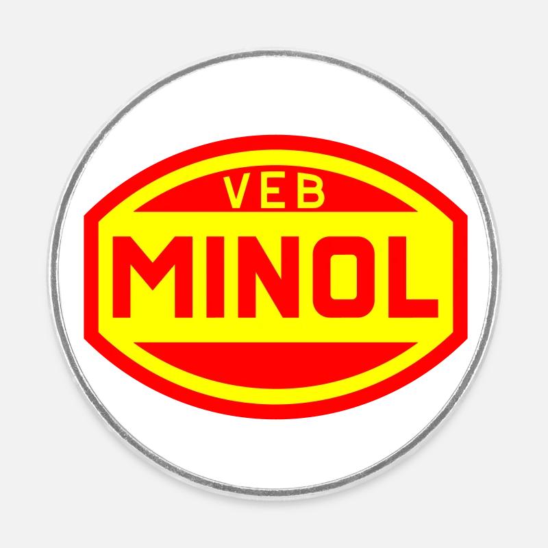VEB Minol (colors can be changed) - Round  fridge magnet - white