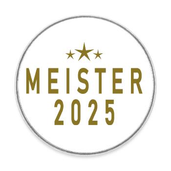 Meister 2025 - Runder Kühlschrankmagnet - Weiß - Vorne
