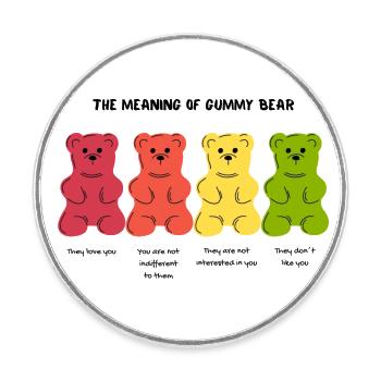 Gummibär - Runder Kühlschrankmagnet - Weiß - Vorne