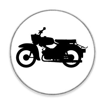 Simson Sperber / Habicht Silhouette - Runder Kühlschrankmagnet - Weiß - Vorne
