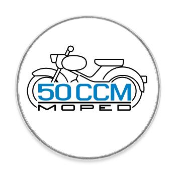 50ccm Moped Spatz Emblem v.2 - Runder Kühlschrankmagnet - Weiß - Vorne