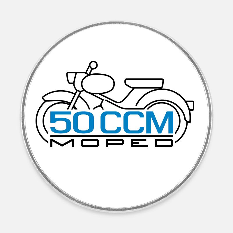 50ccm Moped Spatz Emblem v.2 - Runder Kühlschrankmagnet - Weiß