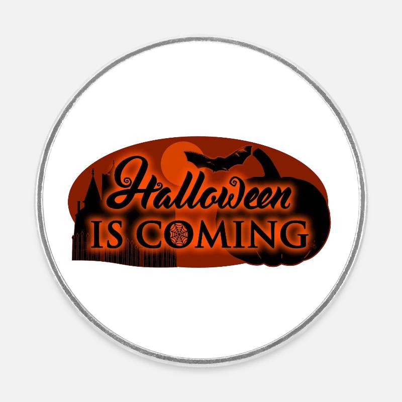 Halloween approche - Magnet rond - blanc