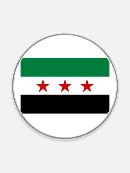 Syrien Flagge - Runder Kühlschrankmagnet - Weiß