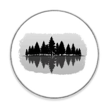 Forêt - Paysage forestier Nature Arbres - Magnet rond - blanc - Devant