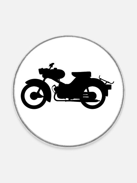 Simson Spatz Silhouette - Runder Kühlschrankmagnet - Weiß