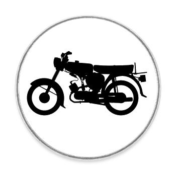 S51 Silhouette - Magnet rond - blanc - Devant