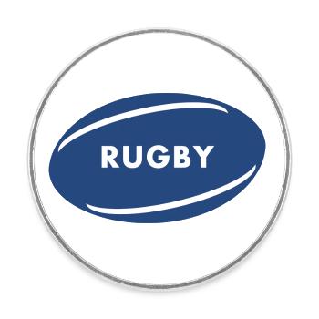 RUGBY - Runder Kühlschrankmagnet - Weiß - Vorne
