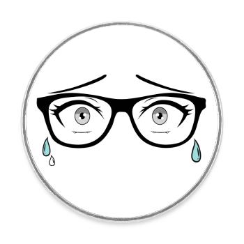 Crying eyes - Round  fridge magnet - white - Front