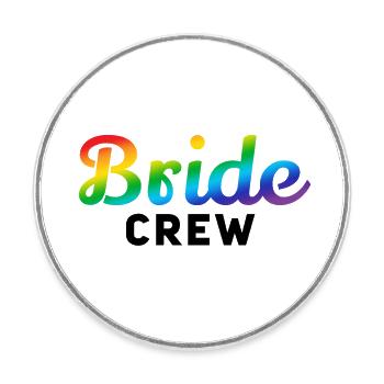 Braut-Crew Regenbogen - Runder Kühlschrankmagnet - Weiß - Vorne