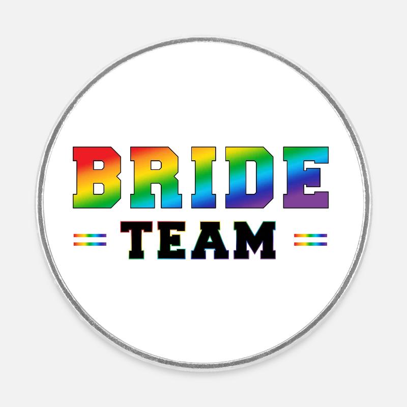 Braut-Team Regenbogen - Runder Kühlschrankmagnet - Weiß