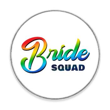Bride Squad Rainbow - Round  fridge magnet - white - Front