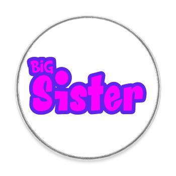 Big Sis Older Sister Sibling Family - Round  fridge magnet - white - Front