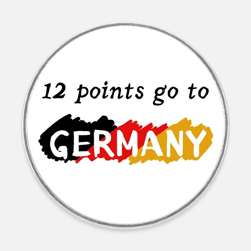 12 points go to Germany - Round  fridge magnet - white