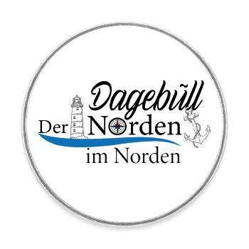 Dagebüll - Der Norden im Norden - Runder Kühlschrankmagnet - Weiß - Vorne
