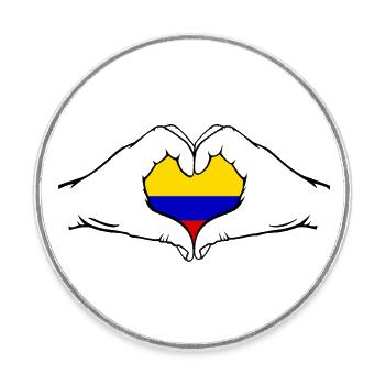 Colombia Flag Heart Shape - Round  fridge magnet - white - Front