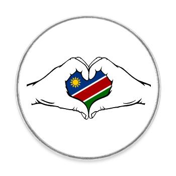 Namibia Flag Heart Shape - Round  fridge magnet - white - Front