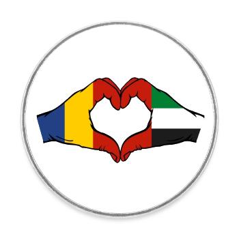 Rumänien Vereinigte Arabische Emirate Herz - Runder Kühlschrankmagnet - Weiß - Vorne