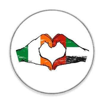 Irland Vereinigte Arabische Emirate Herz - Runder Kühlschrankmagnet - Weiß - Vorne