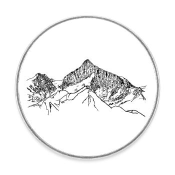 Walliser Weisshorn, Switzerland, Alps, Mountains, 4000m - Round  fridge magnet - white - Front