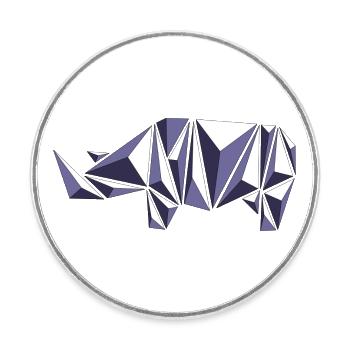 Boulderrhino - Runder Kühlschrankmagnet - Weiß - Vorne