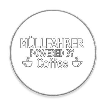 Garbage Driver Powered By Coffee - Round  fridge magnet - white - Front
