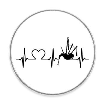 Cornemuse Heartbeat Cornemuse Instrument de musique - Magnet rond - blanc - Devant
