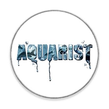 Aquarist - Liquid Typo - Tank mates inside - Runder Kühlschrankmagnet - Weiß - Vorne