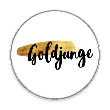 Goldjunge - Runder Kühlschrankmagnet - Weiß - Vorne