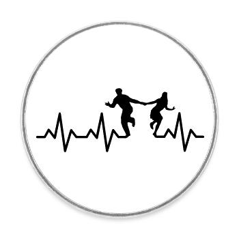 Collegiate Shag - Bounce Sequenz . Heartbeat Swing - Runder Kühlschrankmagnet - Weiß - Vorne