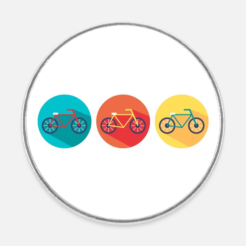 Vélos - Magnet rond - blanc