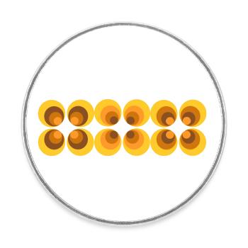 des années 70 motif fleur rétro - Magnet rond - blanc - Devant