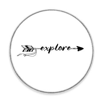 explore Schriftzug Boho Style Reise Spruch Sprüche - Runder Kühlschrankmagnet - Weiß - Vorne