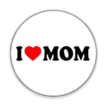 I love mom - Runder Kühlschrankmagnet - Weiß - Vorne