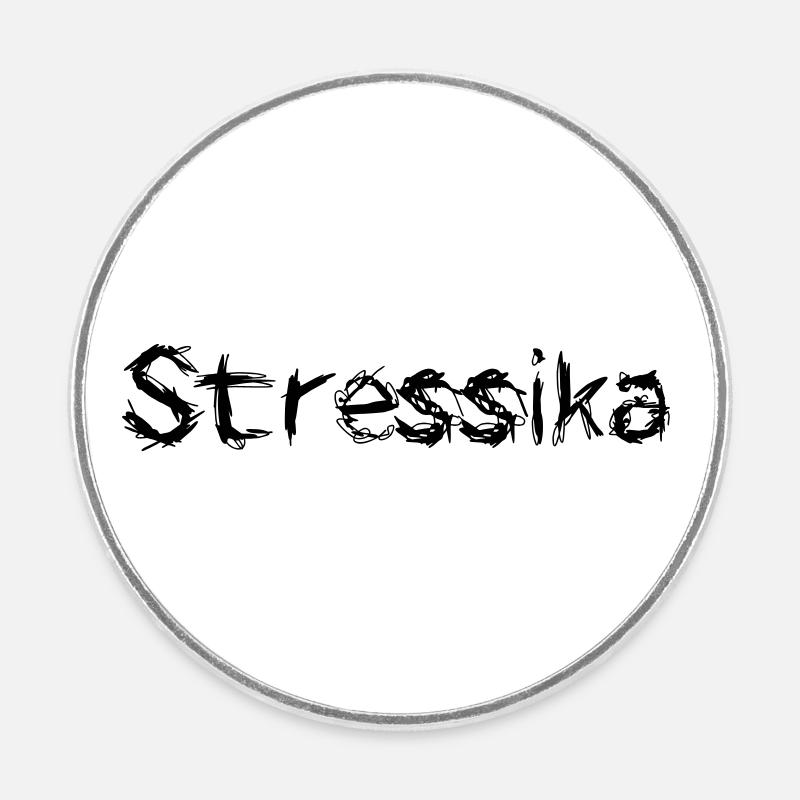 Stressika - Runder Kühlschrankmagnet - Weiß