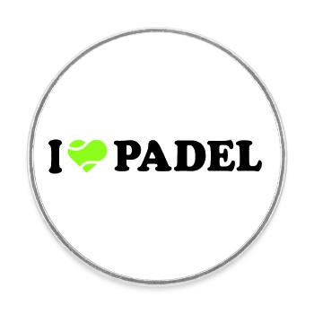 I love Padel - Magnet rond - blanc - Devant