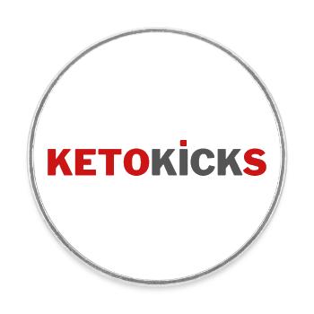 Keto KickS - Runder Kühlschrankmagnet - Weiß - Vorne