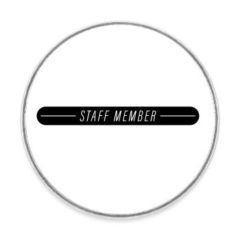 Staff Member - Round  fridge magnet - white - Front
