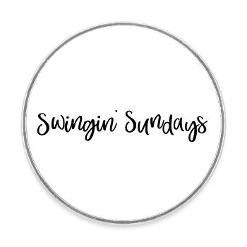 2024 swingin sundays words, lindy hop dance - Runder Kühlschrankmagnet - Weiß - Vorne