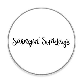 2024 Swingin Sundays Words, Lindy Hop Dance - Round  fridge magnet - white - Front