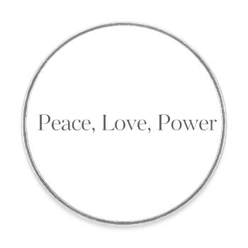 Peace Love Power - Round  fridge magnet - white - Front