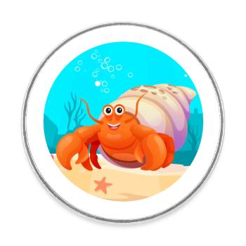 the hermit crab the hermit - Round  fridge magnet - white - Front