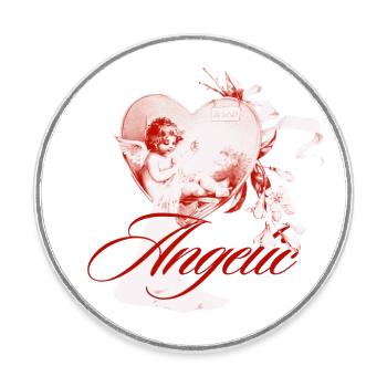 Vintage Engel Design „Angelic“ - Runder Kühlschrankmagnet - Weiß - Vorne